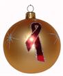 Gold Red Ribbon Ball Large